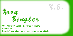 nora bingler business card