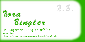 nora bingler business card